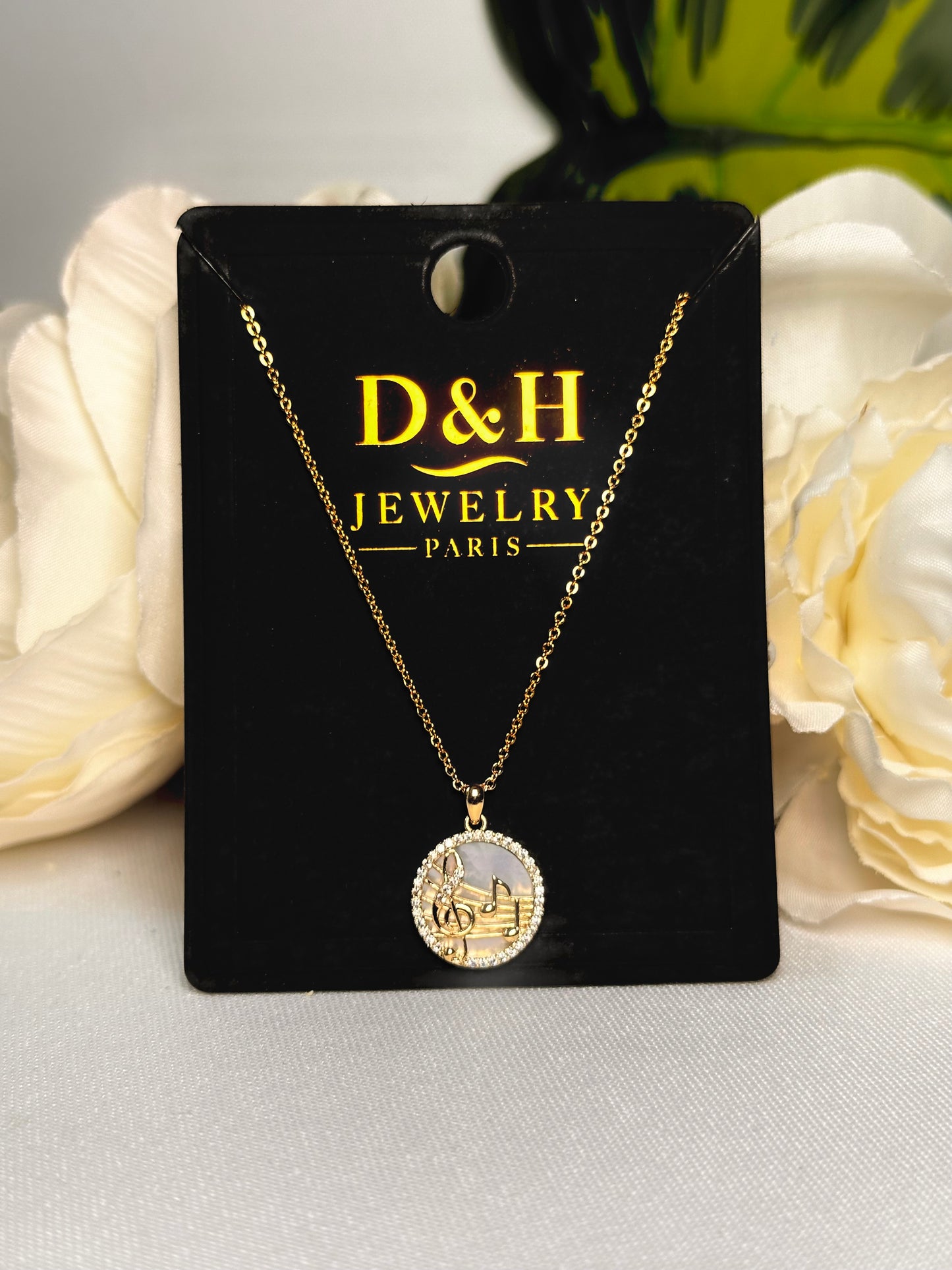 🎵 Collier Doré « Note de Musique » – D&H Jewelry Paris