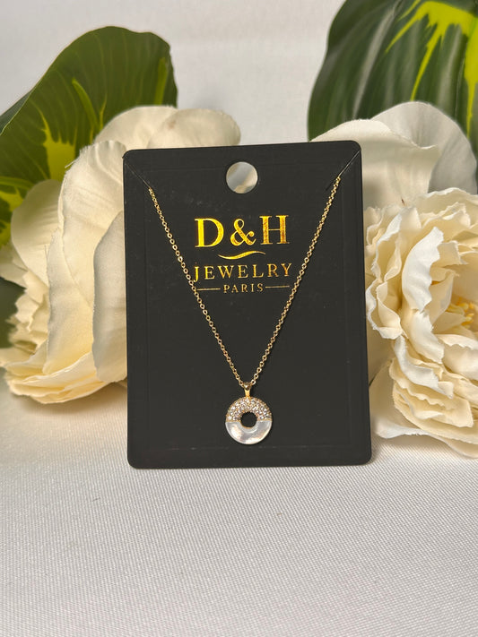 Collier Cercle Cristal & Strass Doré – D&H Jewelry Paris