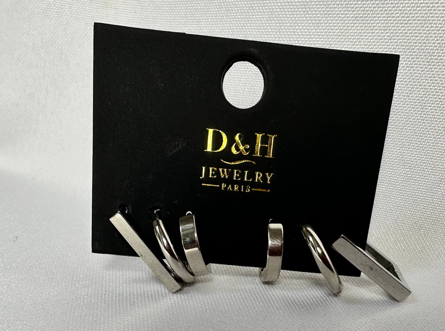 💎 Set de Boucles d’Oreilles Argentées Minimal Chic – D&H Jewelry Paris