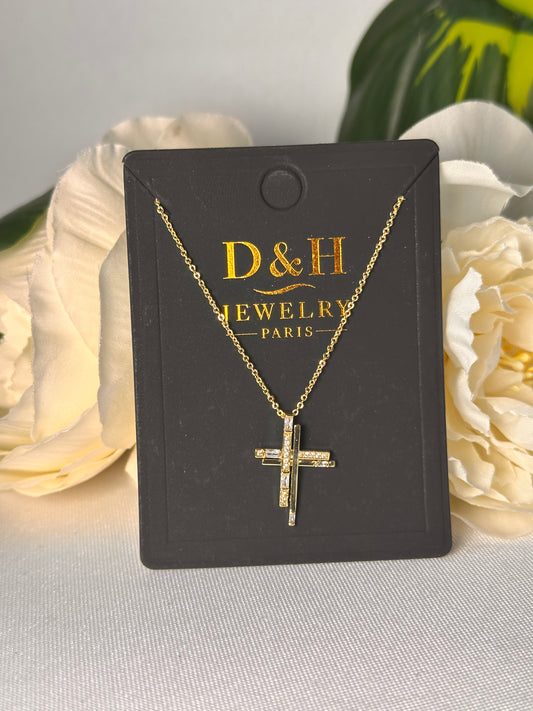 ✨ Collier Croix Doré – D&H Jewelry Paris