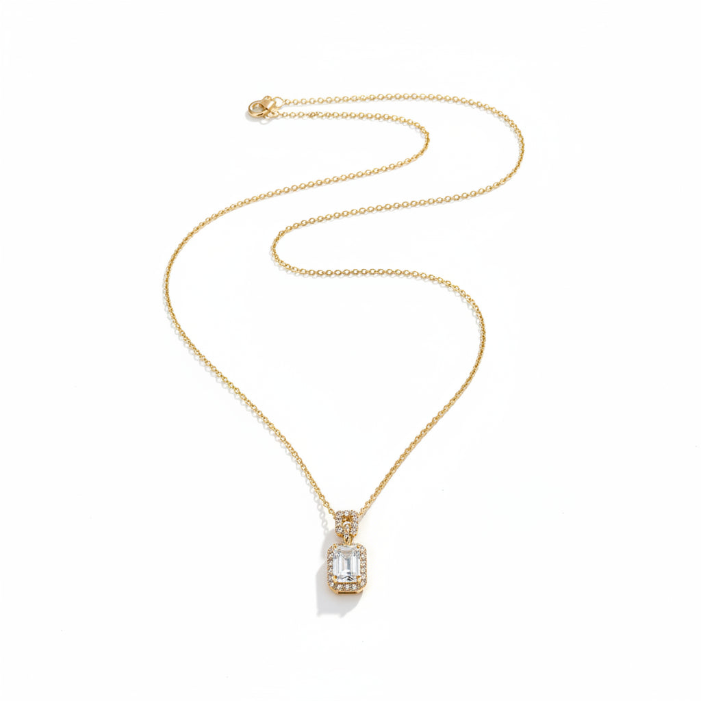 ✨ Collier Pendentif Rectangulaire Doré – D&H Jewelry Paris