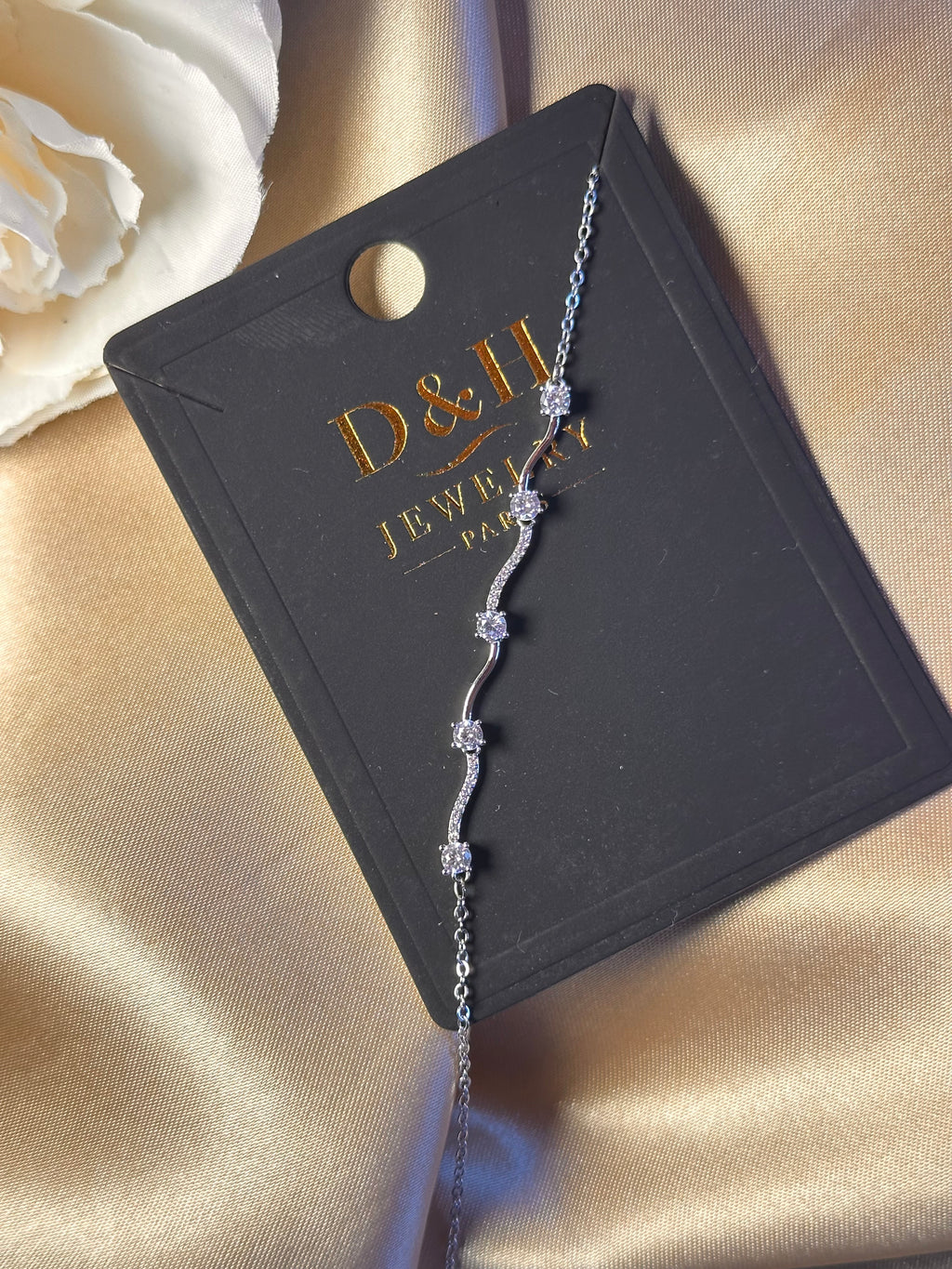 ✨ Bracelet argent femme avec strass – D&H Jewelry Paris ✨