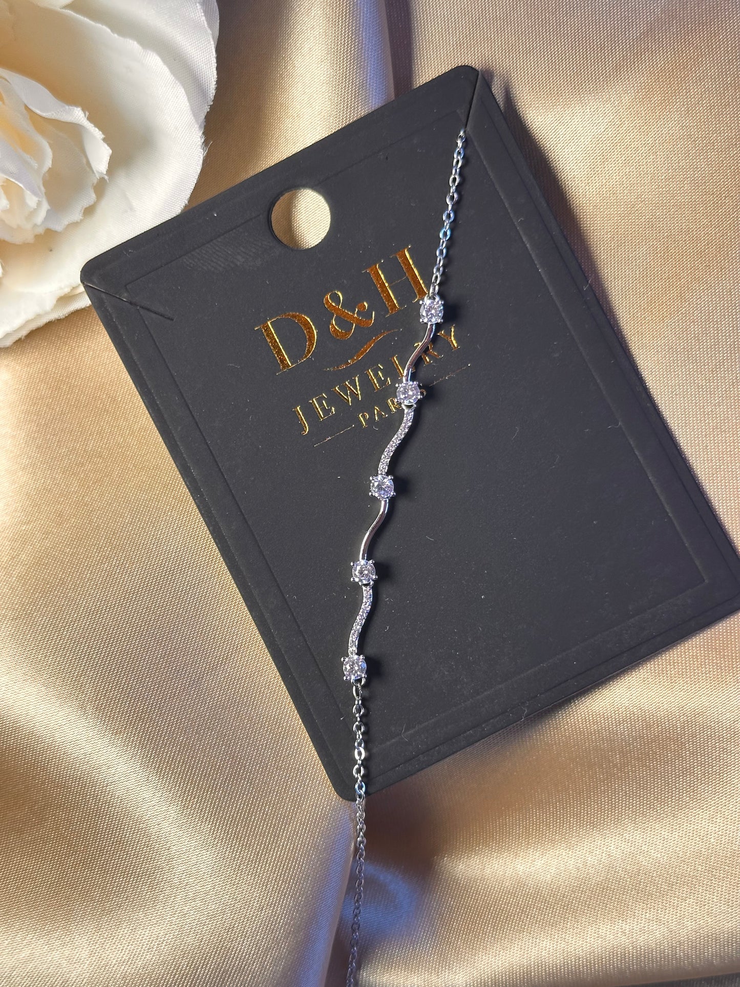 ✨ Bracelet argent femme avec strass – D&H Jewelry Paris ✨