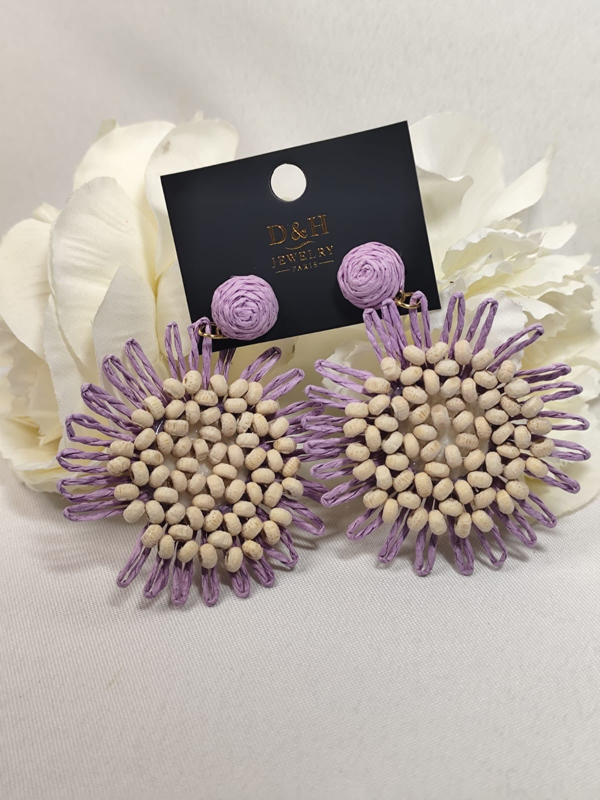Boucles d’oreilles “Fleur de plusieurs couleurs ” – D&H Jewelry Paris
