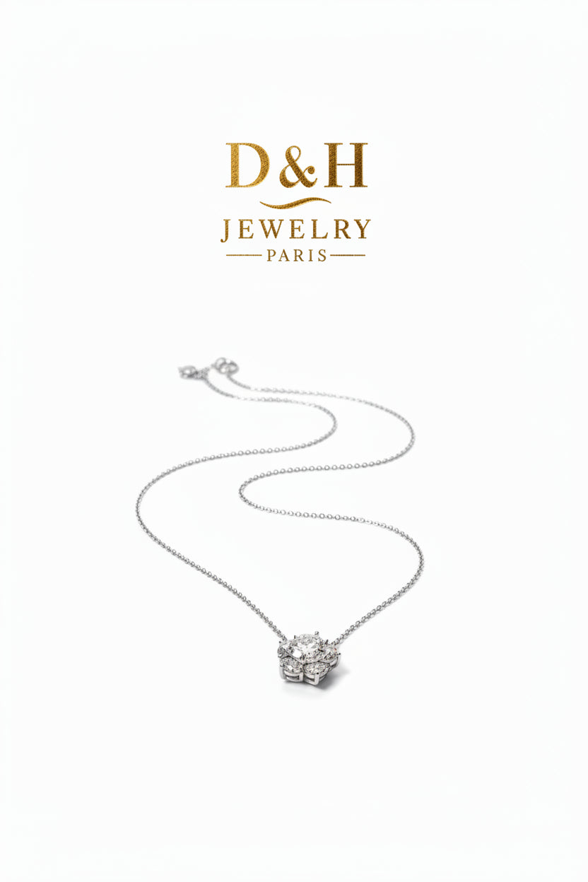 💎 Collier Argenté Cristal – Brillance & Élégance | D&H Jewelry Paris