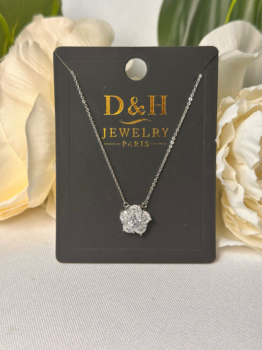 💎 Collier Argenté Cristal – Brillance & Élégance | D&H Jewelry Paris