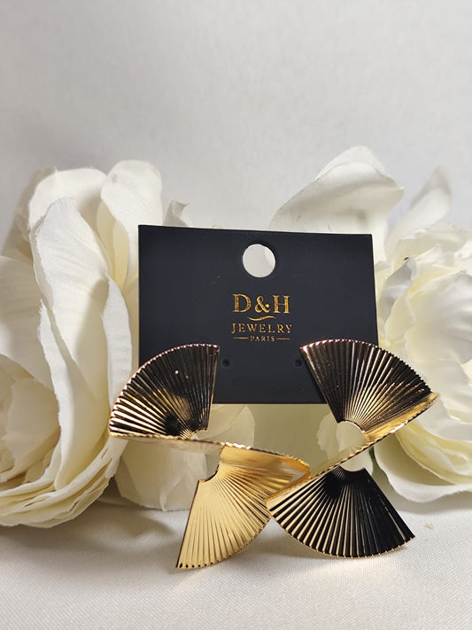 💎 Boucles d’Oreilles Sculpture Dorée – D&H Jewelry Paris