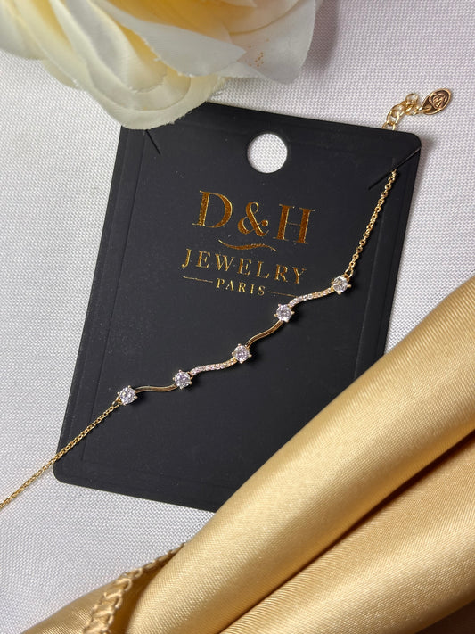 ✨ Bracelet doré femme avec strass – D&H Jewelry Paris ✨
