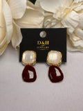 💎 Boucles d’oreilles D&H Jewelry Paris – Élégance nacrée & rouge profond