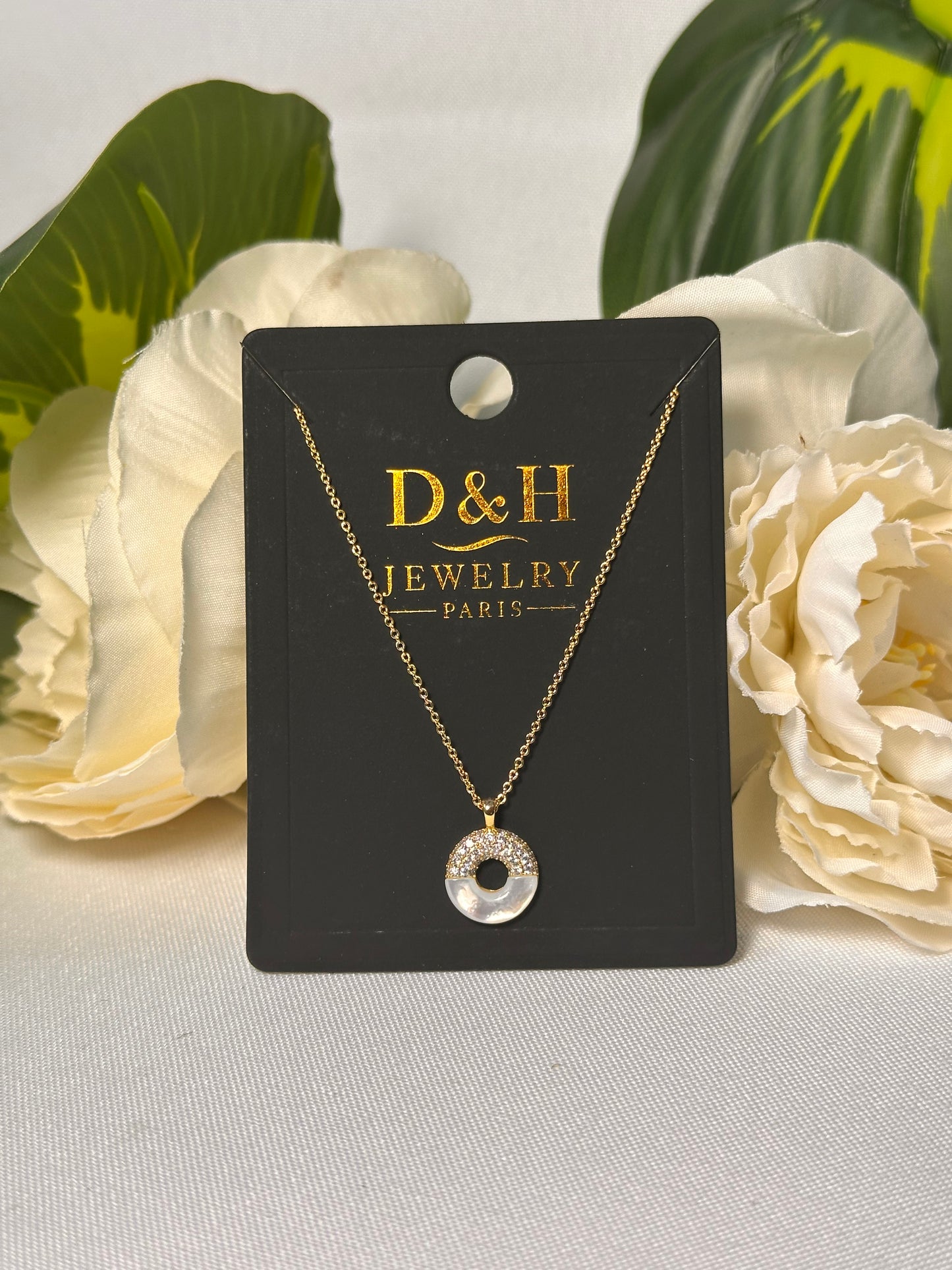 Collier Cercle Cristal & Strass Doré – D&H Jewelry Paris