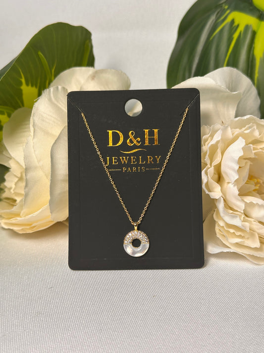 Collier Cercle Cristal & Strass Doré – D&H Jewelry Paris