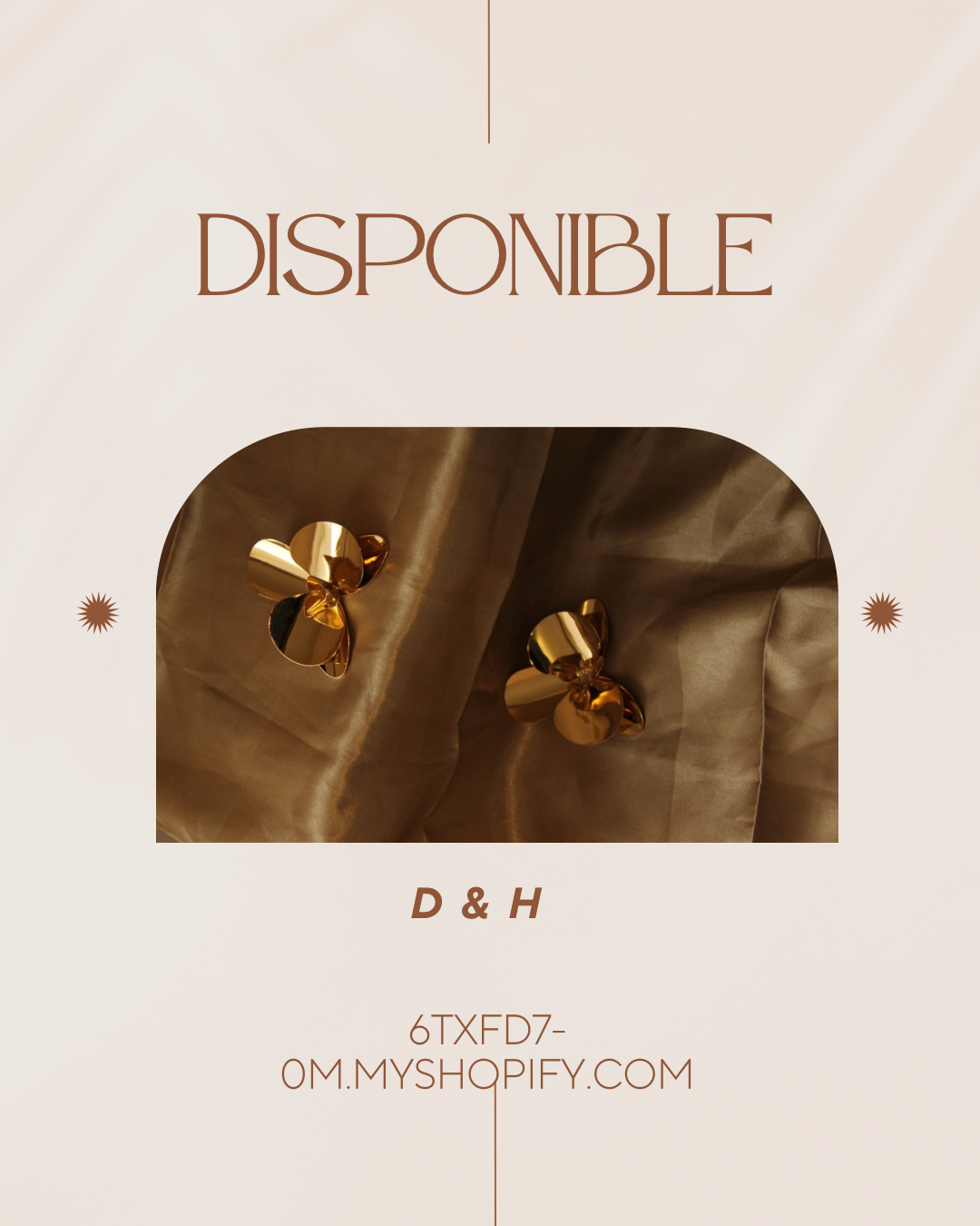 Boucles d’oreilles dorées fleur – Accessoire chic & élégant | D&H