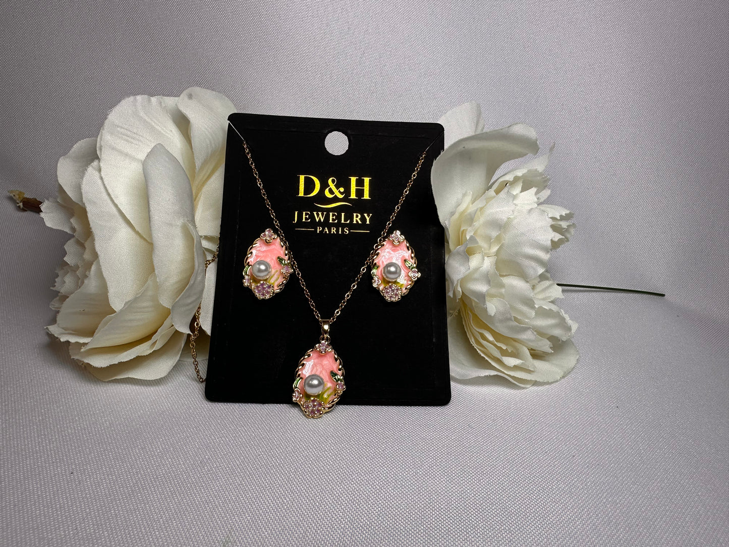 D&H Jewelry - Parure Femme Elégante collier& boucles d'Oreille