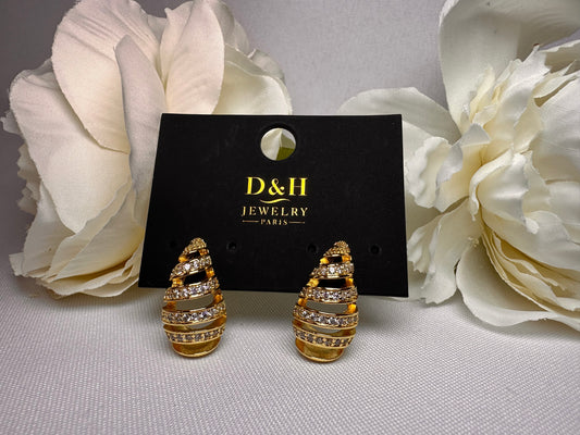 💎 Boucles d’Oreilles Glamour Spiral D&H – Doré