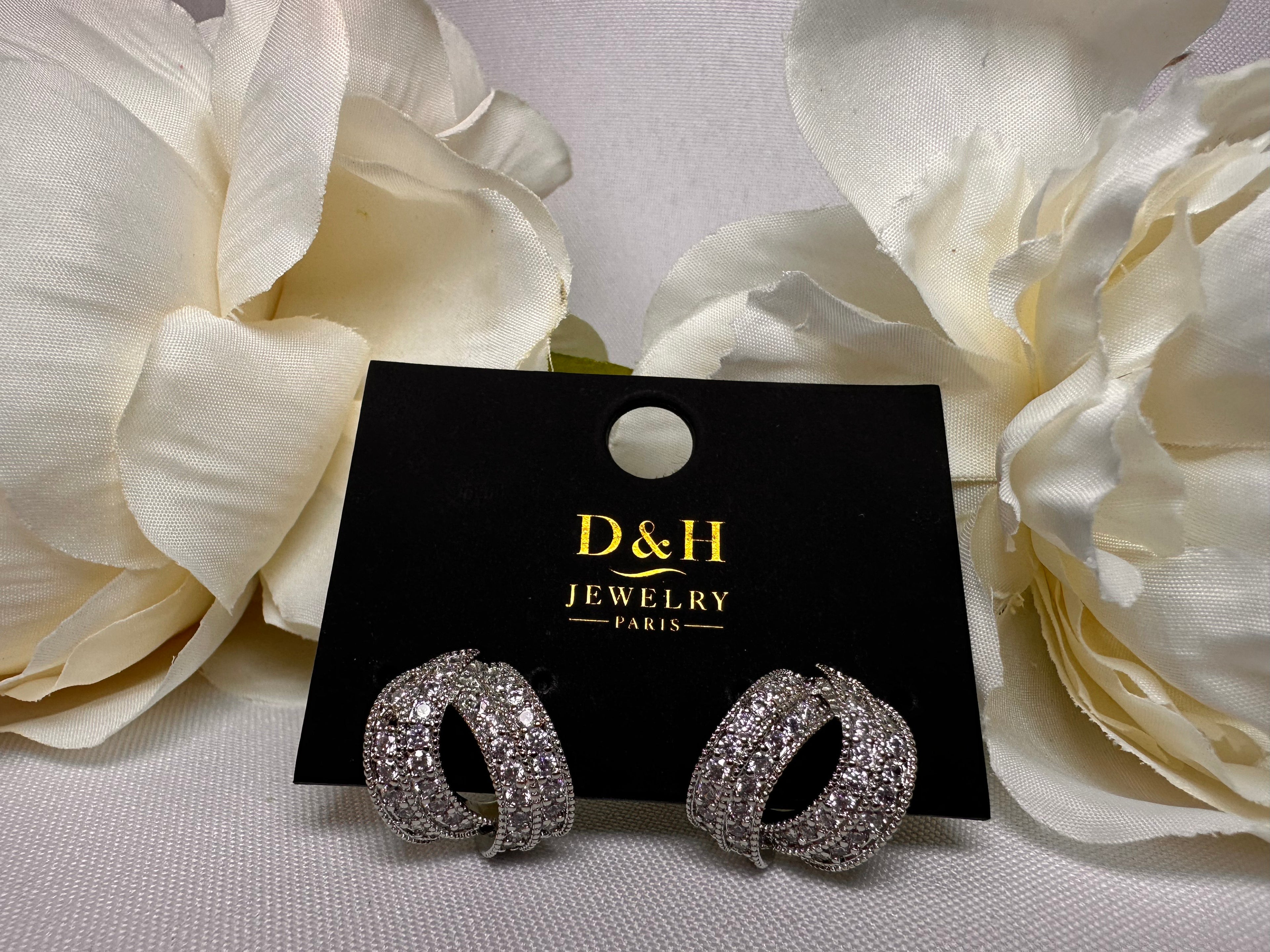 💎 Boucles d’Oreilles Élégance Lux D&H – Doré / Argenté