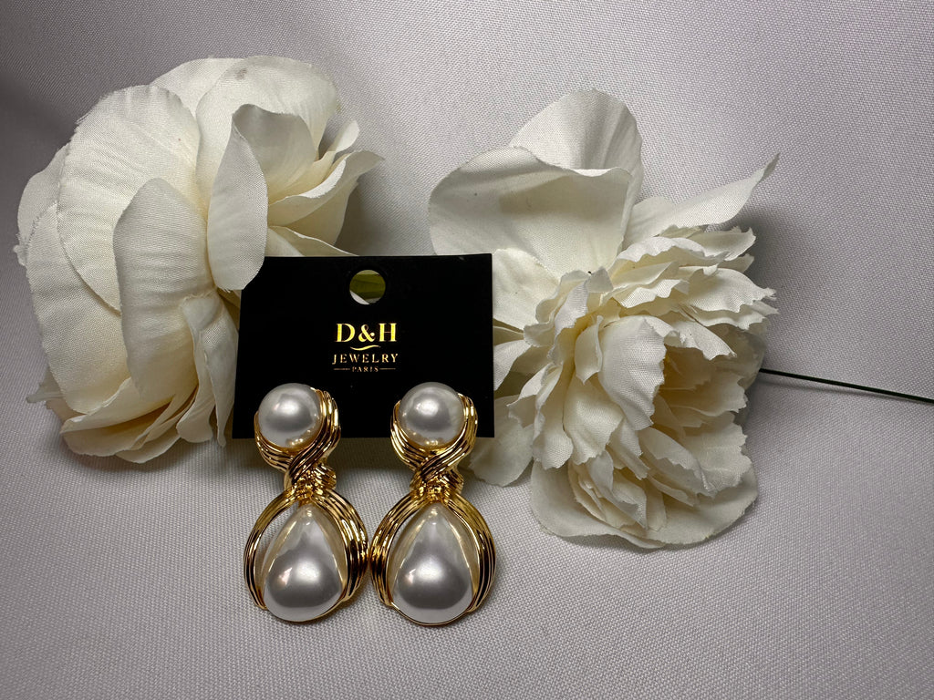 💎 Boucles d’Oreilles Élégance Perlée – D&H Jewelry Paris