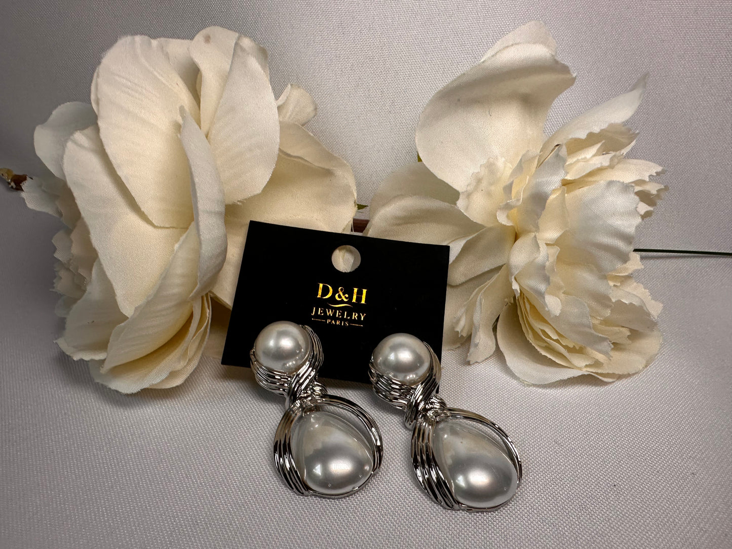 💎 Boucles d’Oreilles Élégance Perlée – D&H Jewelry Paris