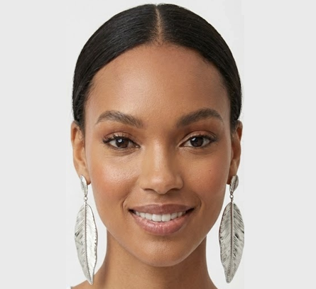 Boucle d’Oreille Plume Élégante – Argent & Doré | Bijou Femme Chic D&H