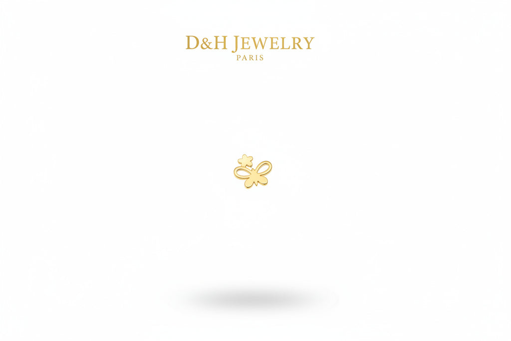 Set de Boucles d’Oreilles Dorées Papillon – Lot de 3 (Clous & Créoles) | Bijoux Femme Élégants D&H