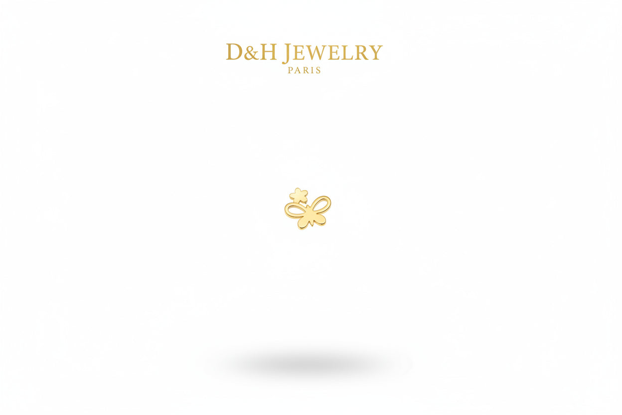 Set de Boucles d’Oreilles Dorées Papillon – Lot de 3 (Clous & Créoles) | Bijoux Femme Élégants D&H