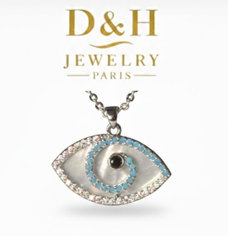 Collier Œil Protecteur Argenté – D&H Jewelry Paris
