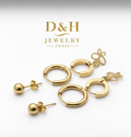 Set de Boucles d’Oreilles Dorées – D&H Jewelry Paris
