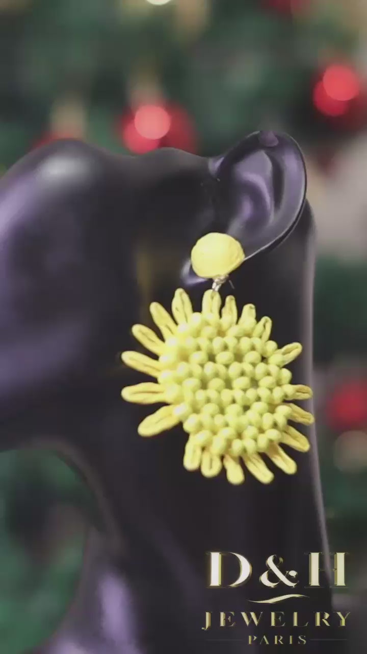 Boucles d’oreilles “Fleur de plusieurs couleurs ” – D&H Jewelry Paris